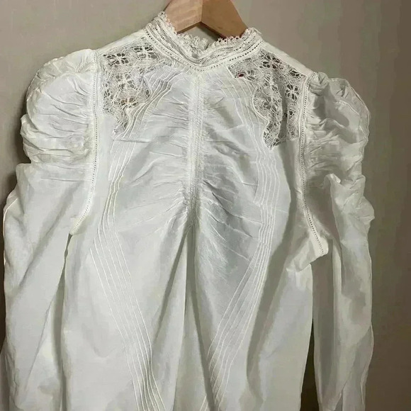 Farm Rio White Lace Blouse Size Large - Picture 2 of 13